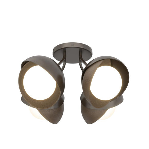 Hubbardton Forge Brooklyn 4 Light Double Shade Semi Flush Model: 121376-SKT-14-82-GG0711