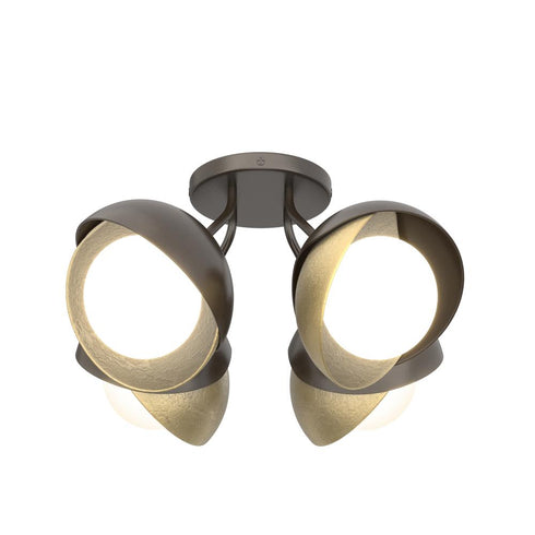 Hubbardton Forge Brooklyn 4 Light Double Shade Semi Flush Model: 121376-SKT-14-82-GG0711