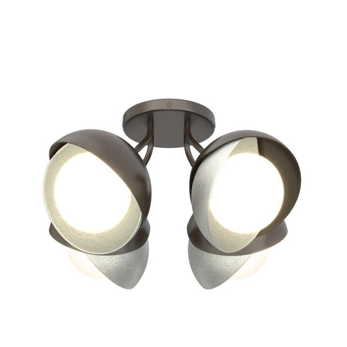 Hubbardton Forge Brooklyn 4 Light Double Shade Semi Flush Model: 121376-SKT-14-82-GG0711