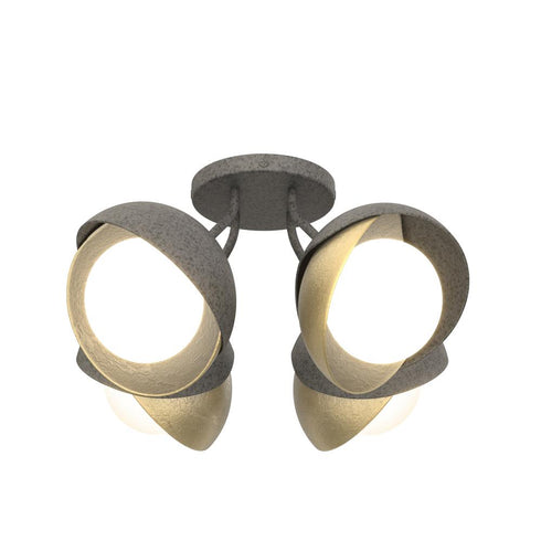 Hubbardton Forge Brooklyn 4 Light Double Shade Semi Flush Model: 121376-SKT-20-82-GG0711