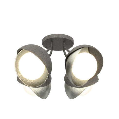 Hubbardton Forge Brooklyn 4 Light Double Shade Semi Flush Model: 121376-SKT-20-82-GG0711
