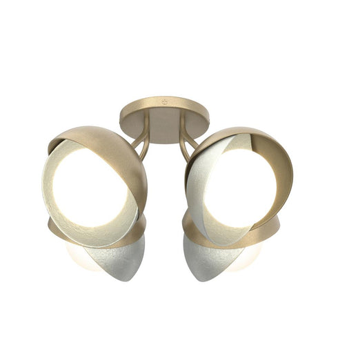 Hubbardton Forge Brooklyn 4 Light Double Shade Semi Flush Model: 121376-SKT-84-86-GG0711