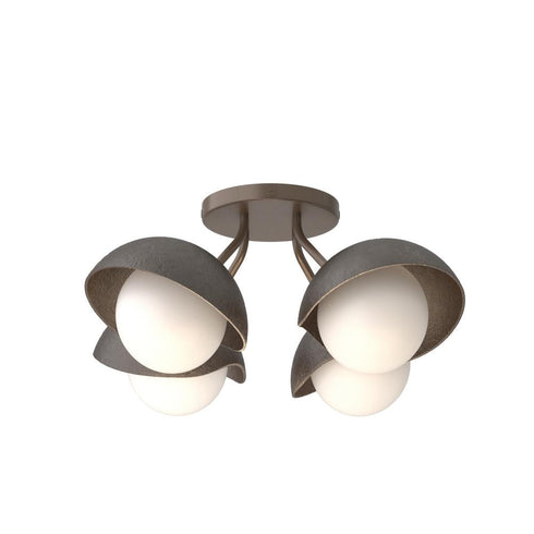 Hubbardton Forge Brooklyn 4 Light Single Shade Semi Flush Model: 121375-SKT-05-05-GG0711