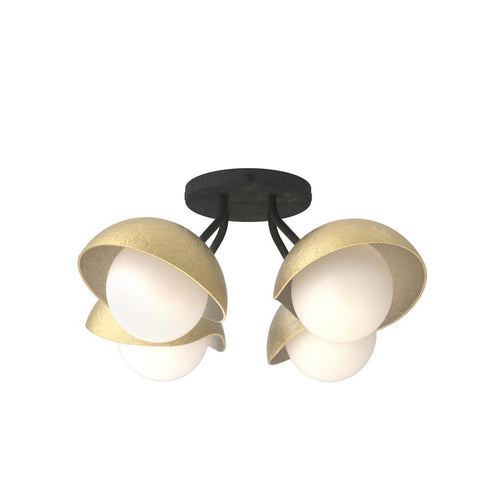 Hubbardton Forge Brooklyn 4 Light Single Shade Semi Flush Model: 121375-SKT-10-20-GG0711