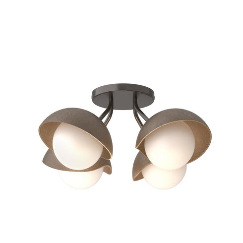 Hubbardton Forge Brooklyn 4 Light Single Shade Semi Flush Model: 121375-SKT-14-20-GG0711