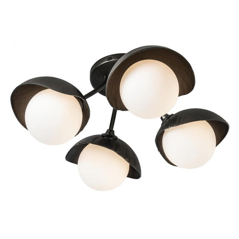 Hubbardton Forge Brooklyn 4 Light Single Shade Semi Flush Model: 121375-SKT-14-20-GG0711