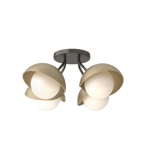Hubbardton Forge Brooklyn 4 Light Single Shade Semi Flush Model: 121375-SKT-14-20-GG0711