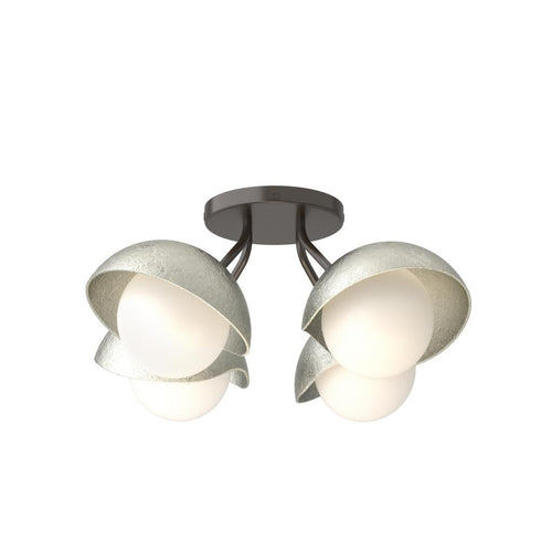 Hubbardton Forge Brooklyn 4 Light Single Shade Semi Flush Model: 121375-SKT-14-20-GG0711