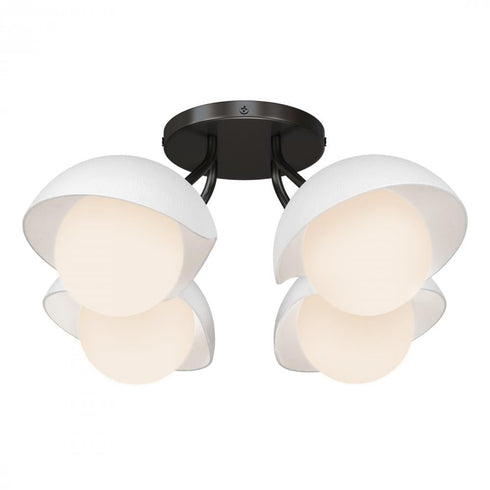 Hubbardton Forge Brooklyn 4 Light Single Shade Semi Flush Model: 121375-SKT-14-89-GG0711