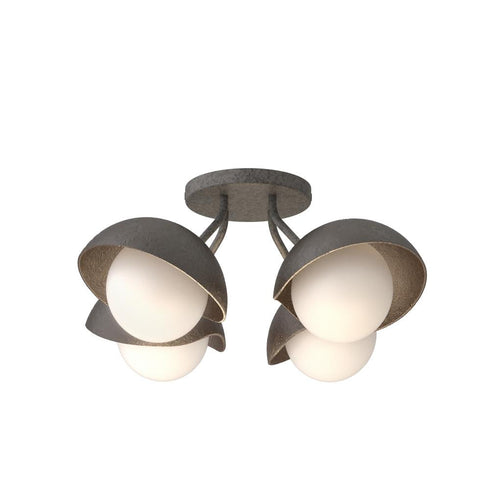 Hubbardton Forge Brooklyn 4 Light Single Shade Semi Flush Model: 121375-SKT-20-82-GG0711