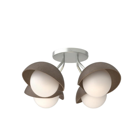 Hubbardton Forge Brooklyn 4 Light Single Shade Semi Flush Model: 121375-SKT-82-20-GG0711