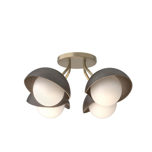 Hubbardton Forge Brooklyn 4 Light Single Shade Semi Flush Model: 121375-SKT-84-14-GG0711