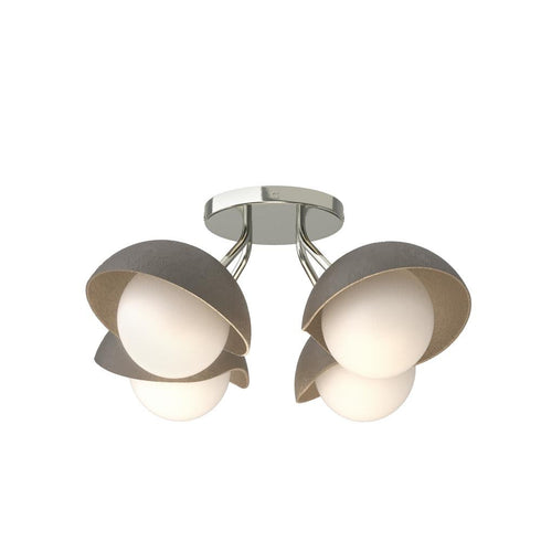 Hubbardton Forge Brooklyn 4 Light Single Shade Semi Flush Model: 121375-SKT-85-05-GG0711