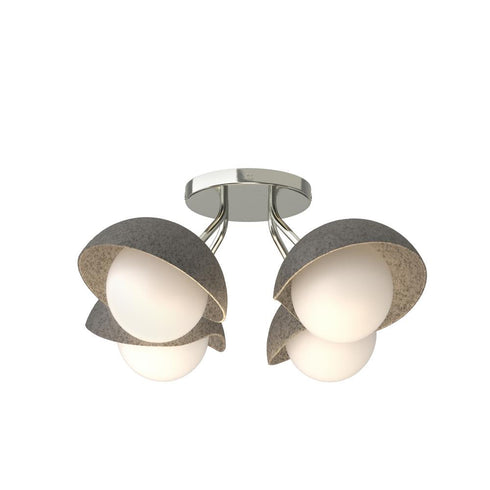 Hubbardton Forge Brooklyn 4 Light Single Shade Semi Flush Model: 121375-SKT-85-05-GG0711