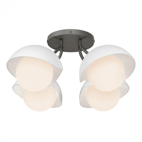 Hubbardton Forge Brooklyn 4 Light Single Shade Semi Flush Model: 121375-SKT-89-10-GG0711