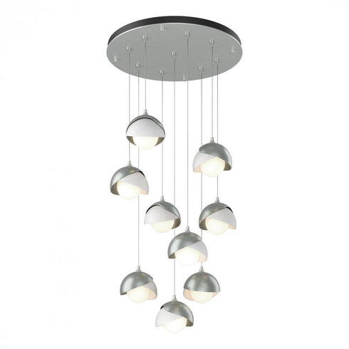 Hubbardton Forge Brooklyn 9 Light Double Shade Pendant Model: 131105-SKT-LONG-05-89-GG0711
