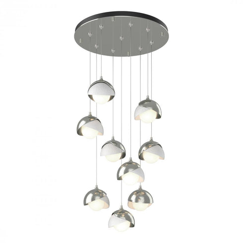 Hubbardton Forge Brooklyn 9 Light Double Shade Pendant Model: 131105-SKT-LONG-05-89-GG0711