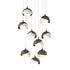 Hubbardton Forge Brooklyn 9 Light Double Shade Pendant Model: 131105-SKT-STND-10-89-GG0711