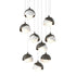 Hubbardton Forge Brooklyn 9 Light Double Shade Pendant Model: 131105-SKT-STND-10-89-GG0711