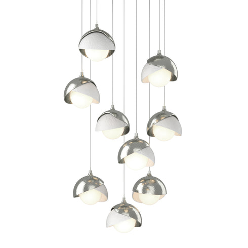 Hubbardton Forge Brooklyn 9 Light Double Shade Pendant Model: 131105-SKT-STND-10-89-GG0711