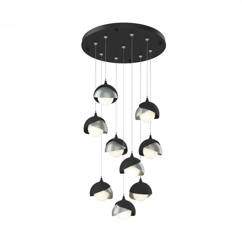 Hubbardton Forge Brooklyn 9 Light Double Shade Round Pendant Model: 131105-SKT-STND-20-84-GG0711