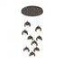 Hubbardton Forge Brooklyn 9 Light Double Shade Round Pendant Model: 131105-SKT-STND-20-84-GG0711