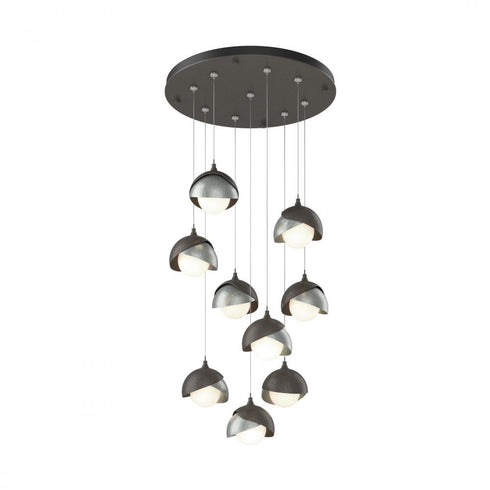 Hubbardton Forge Brooklyn 9 Light Double Shade Round Pendant Model: 131105-SKT-STND-20-84-GG0711
