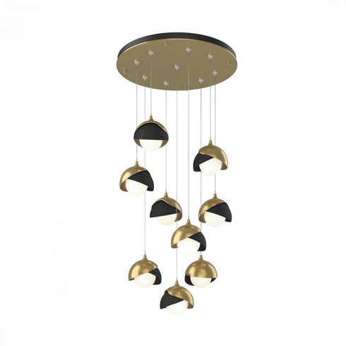 Hubbardton Forge Brooklyn 9 Light Double Shade Round Pendant Model: 131105-SKT-STND-20-84-GG0711