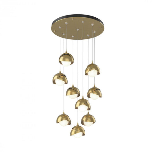 Hubbardton Forge Brooklyn 9 Light Double Shade Round Pendant Model: 131105-SKT-STND-20-84-GG0711