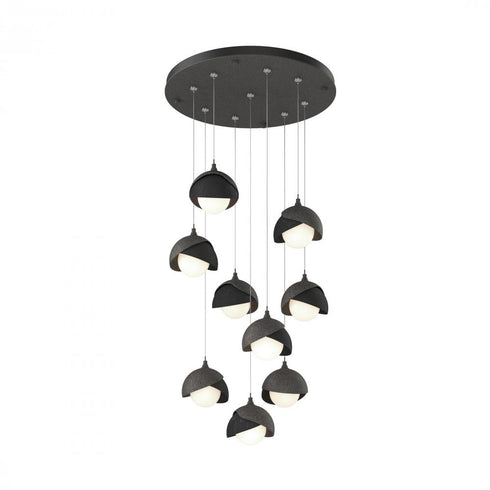 Hubbardton Forge Brooklyn 9 Light Double Shade Round Pendant Model: 131105-SKT-STND-20-84-GG0711