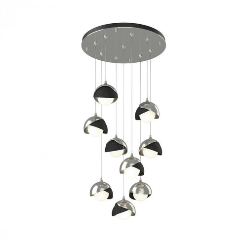 Hubbardton Forge Brooklyn 9 Light Double Shade Round Pendant Model: 131105-SKT-STND-20-84-GG0711