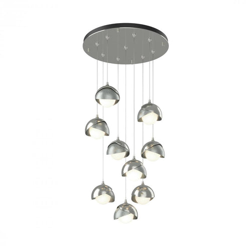 Hubbardton Forge Brooklyn 9 Light Double Shade Round Pendant Model: 131105-SKT-STND-20-84-GG0711