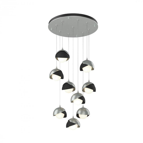 Hubbardton Forge Brooklyn 9 Light Double Shade Round Pendant Model: 131105-SKT-STND-20-84-GG0711