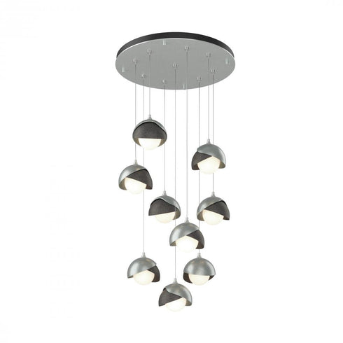 Hubbardton Forge Brooklyn 9 Light Double Shade Round Pendant Model: 131105-SKT-STND-20-84-GG0711