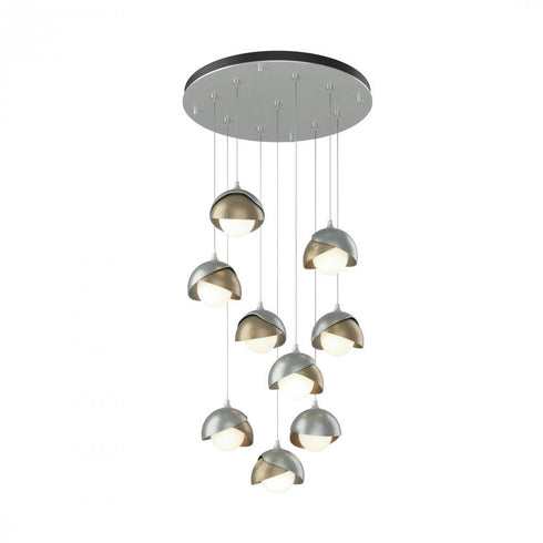 Hubbardton Forge Brooklyn 9 Light Double Shade Round Pendant Model: 131105-SKT-STND-20-84-GG0711