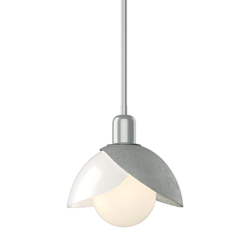 Hubbardton Forge Brooklyn Double Shade Art Glass Mini Pendant in White Finish Model: 181184-SKT-MULT-02-BB0757
