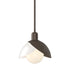 Hubbardton Forge Brooklyn Double Shade Art Glass Mini Pendant in White Finish Model: 181184-SKT-MULT-02-BB0757