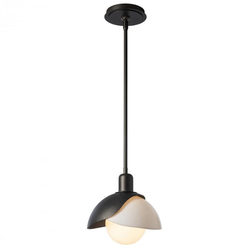 Hubbardton Forge Brooklyn Double Shade Art Glass Mini Pendant in White Finish Model: 181184-SKT-MULT-02-BB0757