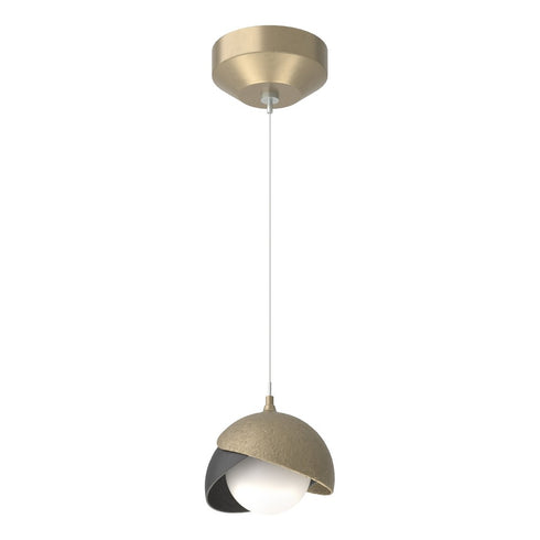 Hubbardton Forge Brooklyn Double Shade Low Voltage Mini Pendant in Bronze Finish Model: 161183-SKT-STND-05-02-GG0711