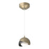 Hubbardton Forge Brooklyn Double Shade Low Voltage Mini Pendant in Bronze Finish Model: 161183-SKT-STND-05-02-GG0711