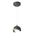 Hubbardton Forge Brooklyn Double Shade Low Voltage Mini Pendant in Bronze Finish Model: 161183-SKT-STND-05-02-GG0711