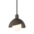 Hubbardton Forge Brooklyn Double Shade Mini Pendant in White Finish Model: 181183-SKT-MULT-02-02