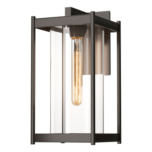 Hubbardton Forge Cela Large Outdoor Sconce in Coastal Oil Rubbed Bronze Finish Model: 302023-SKT-14-GG0731