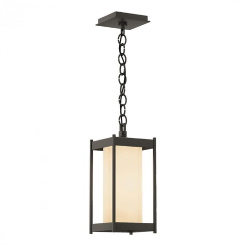 Hubbardton Forge Cela Medium Outdoor Lantern in Coastal Oil Rubbed Bronze Finish Model: 362021-SKT-14-GG0730