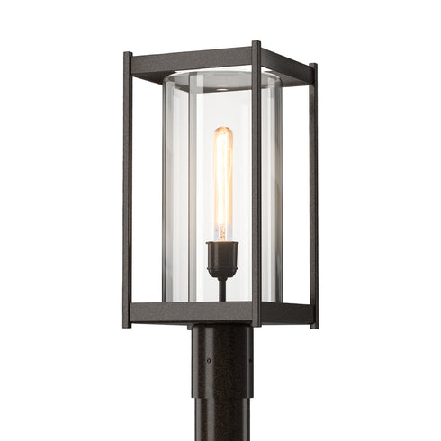 Hubbardton Forge Cela Outdoor Post Light in Coastal Oil Rubbed Bronze Finish Model: 342021-SKT-14-GG0732
