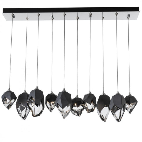 Hubbardton Forge Chrysalis 10 Light Mixed Crystal Pendant Model: 131145-SKT-LONG-20-BP0756