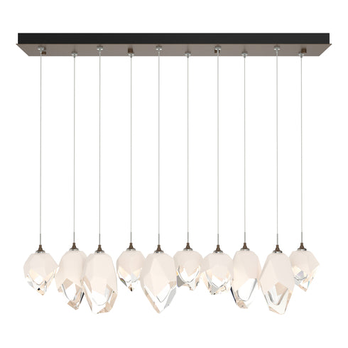 Hubbardton Forge Chrysalis 10 Light Mixed Crystal Pendant Model: 131145-SKT-STND-82-WP0756