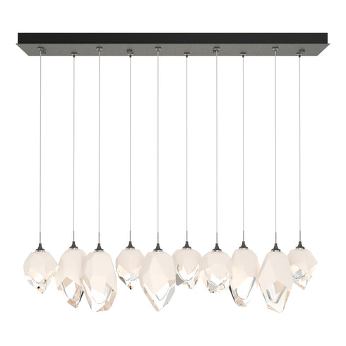 Hubbardton Forge Chrysalis 10 Light Mixed Crystal Pendant Model: 131145-SKT-STND-82-WP0756