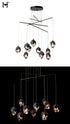 Hubbardton Forge Chrysalis 10 Light Small Crystal Mobile Pendant in Black Finish Model: 131159-SKT-STND-10-BP0754