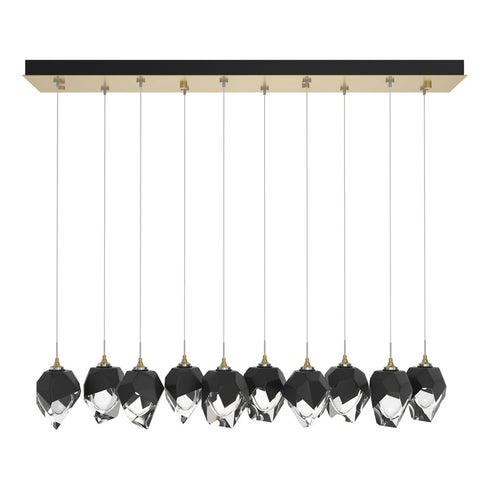 Hubbardton Forge Chrysalis 10 Light Small Crystal Pendant Model: 131143-SKT-LONG-20-BP0754